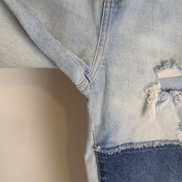Patchwork Denim Jeans High-rise Two Tone Wash Women's Size 31 - Picture 6 of 10